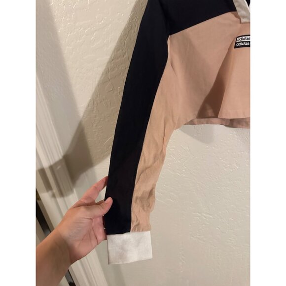 Adidas Y2K  Colorblock Cropped Collared Polo Top - Picture 4 of 8